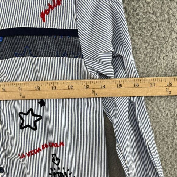 Desigual Girls Long Sleeve Dress Size 9/10 artsy preppy stripes - Picture 8 of 14